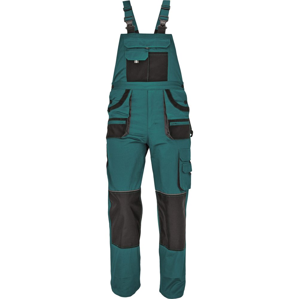 Cerva Pánské pracovní kalhoty s laclem FF HANS - Zelená / antracit | 48