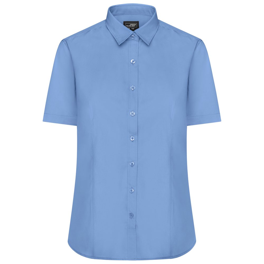 James & Nicholson Dámská košile s krátkým rukávem JN679 - Aqua | XXL