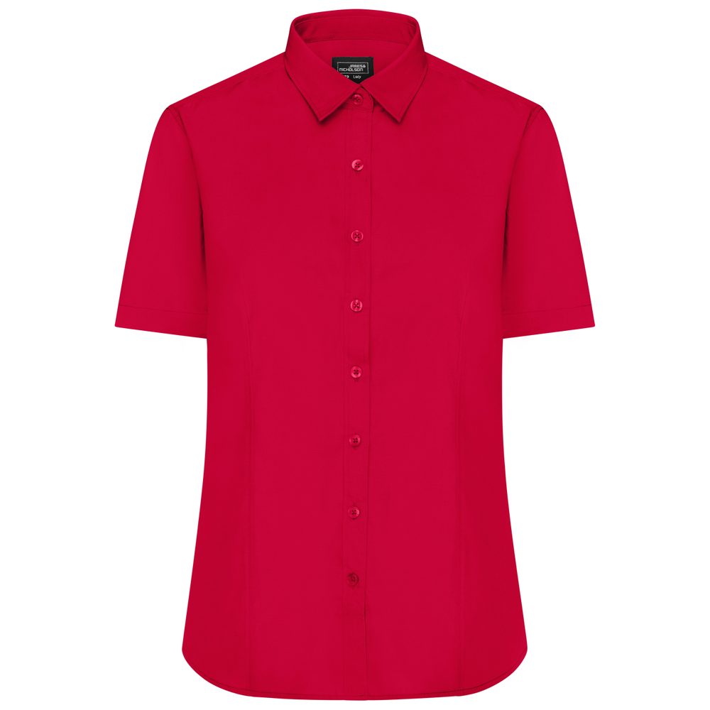 James & Nicholson Dámská košile s krátkým rukávem JN679 - Červená | S