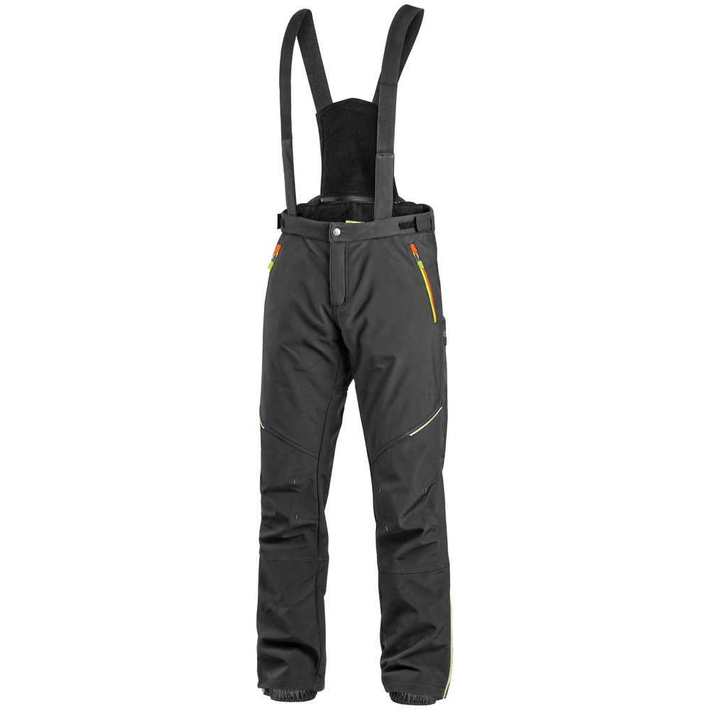 Canis (CXS) Pánské zimní softshellové kalhoty CXS TRENTON - Černá / žlutá / oranžová | 52