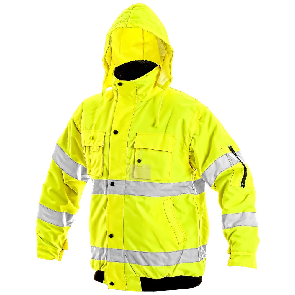 Canis (CXS) Zimní reflexní bunda s odepínacími rukávy LEEDS - Žlutá | XXXL