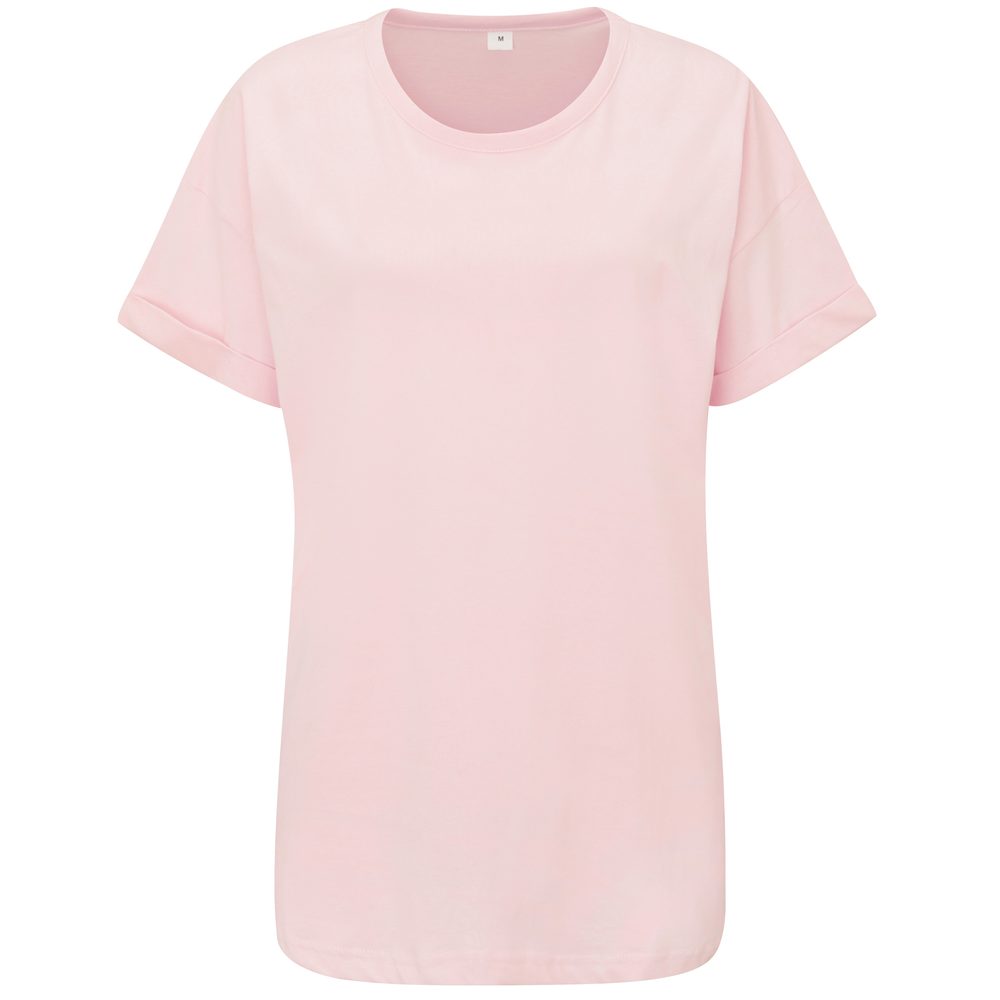 Mantis Volné dámské tričko s krátkým rukávem - Jemně růžová | L