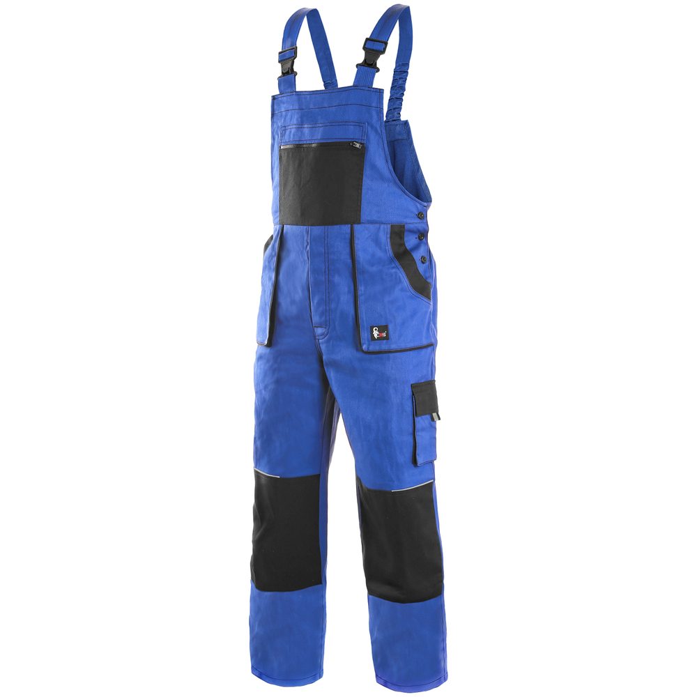 Canis (CXS) Pracovné nohavice s náprsenkou CXS LUXY ROBIN predĺžené - Modrá / čierna | 54