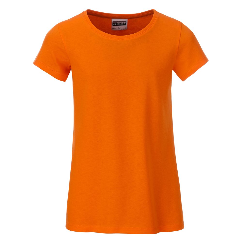 James & Nicholson Klasické dievčenské tričko z biobavlny 8007G - Oranžová | L