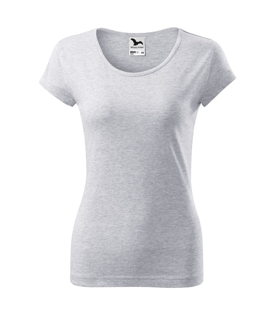 MALFINI Dámské tričko Pure - Světle šedý melír | L