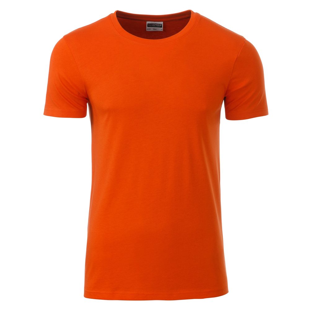 James & Nicholson Klasické pánské tričko z biobavlny 8008 - Tmavě oranžová | XXL