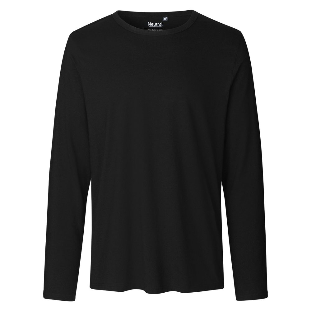 Neutral Pánské tričko s dlouhým rukávem z organické Fairtrade bavlny - Černá | M