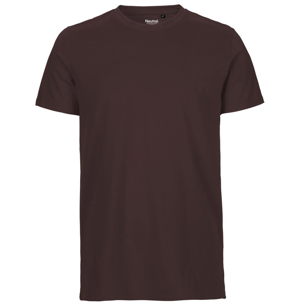 Neutral Pánské tričko Fit z organické Fairtrade bavlny - Hnědá | XL