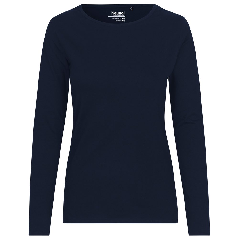 Neutral Dámské tričko s dlouhým rukávem z organické Fairtrade bavlny - Námořní modrá | XL
