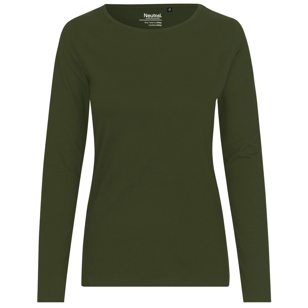 Neutral Dámské tričko s dlouhým rukávem z organické Fairtrade bavlny - Military | XXL