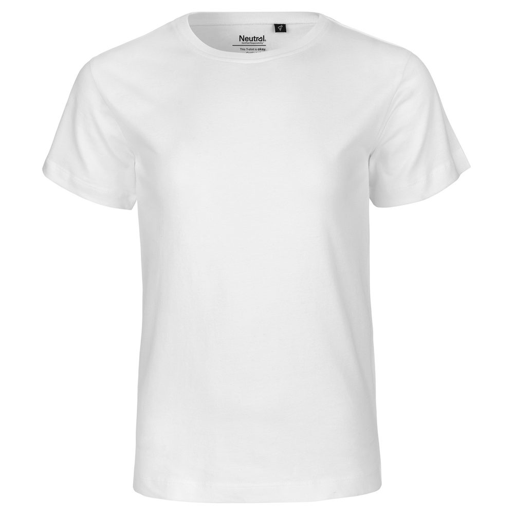 Neutral Dětské tričko s krátkým rukávem z organické Fairtrade bavlny - Bílá | 116/122