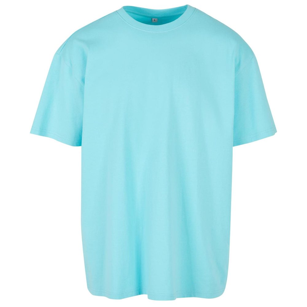 Build Your Brand Pánské tričko Heavy Oversize Tee - Beryl blue | S