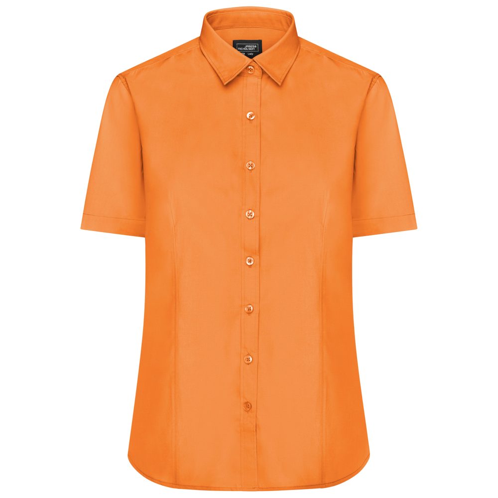 James & Nicholson Dámská košile s krátkým rukávem JN679 - Oranžová | M