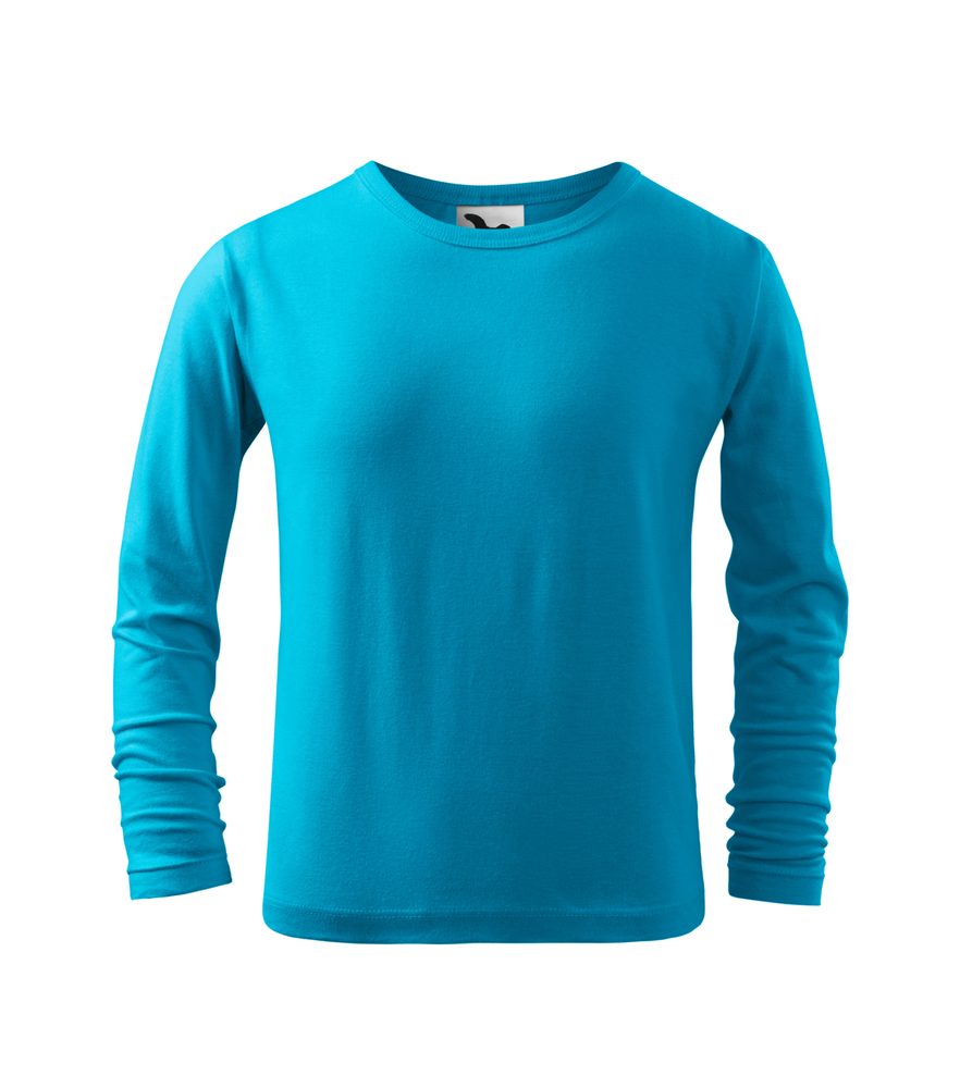 MALFINI Detské tričko s dlhým rukávom Long Sleeve - Tyrkysová | 110 cm (4 roky)