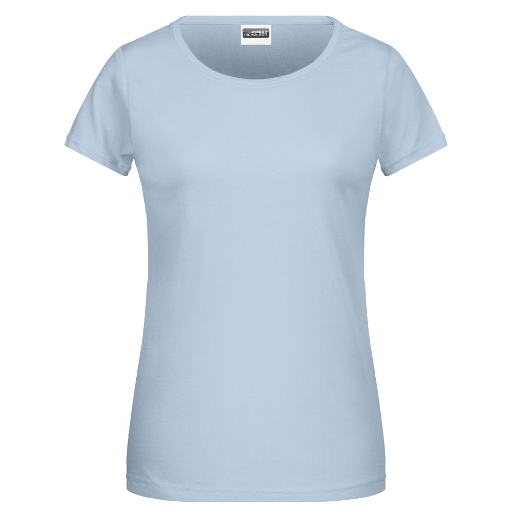 James & Nicholson Klasické dámské tričko z biobavlny 8007 - Světle modrá | XL