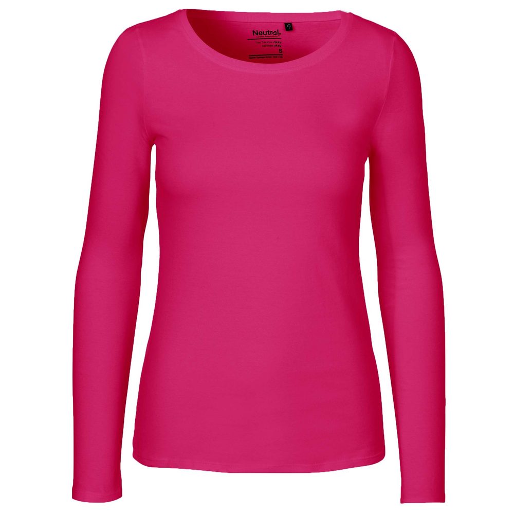 Neutral Dámske tričko s dlhým rukávom z organickej Fairtrade bavlny - Ružová | L