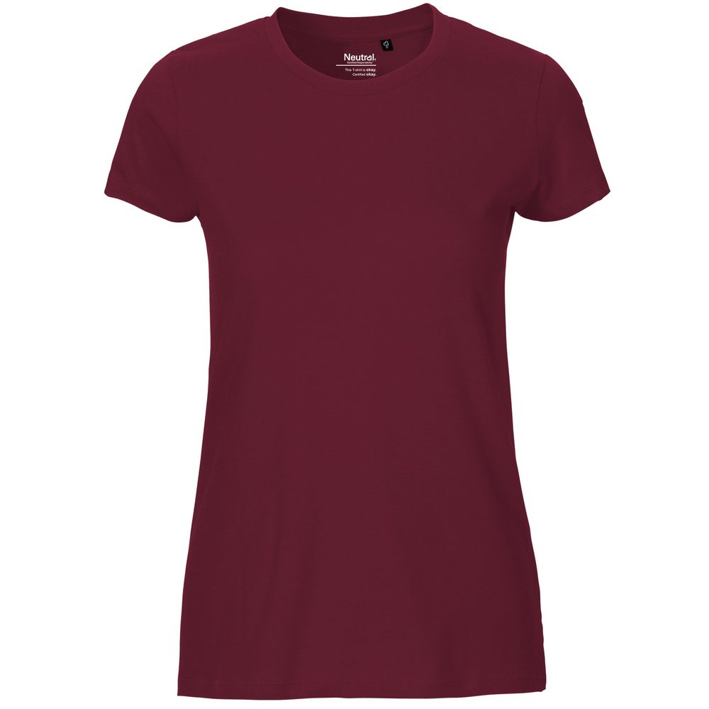 Neutral Dámské tričko Fit z organické Fairtrade bavlny - Bordeaux | S