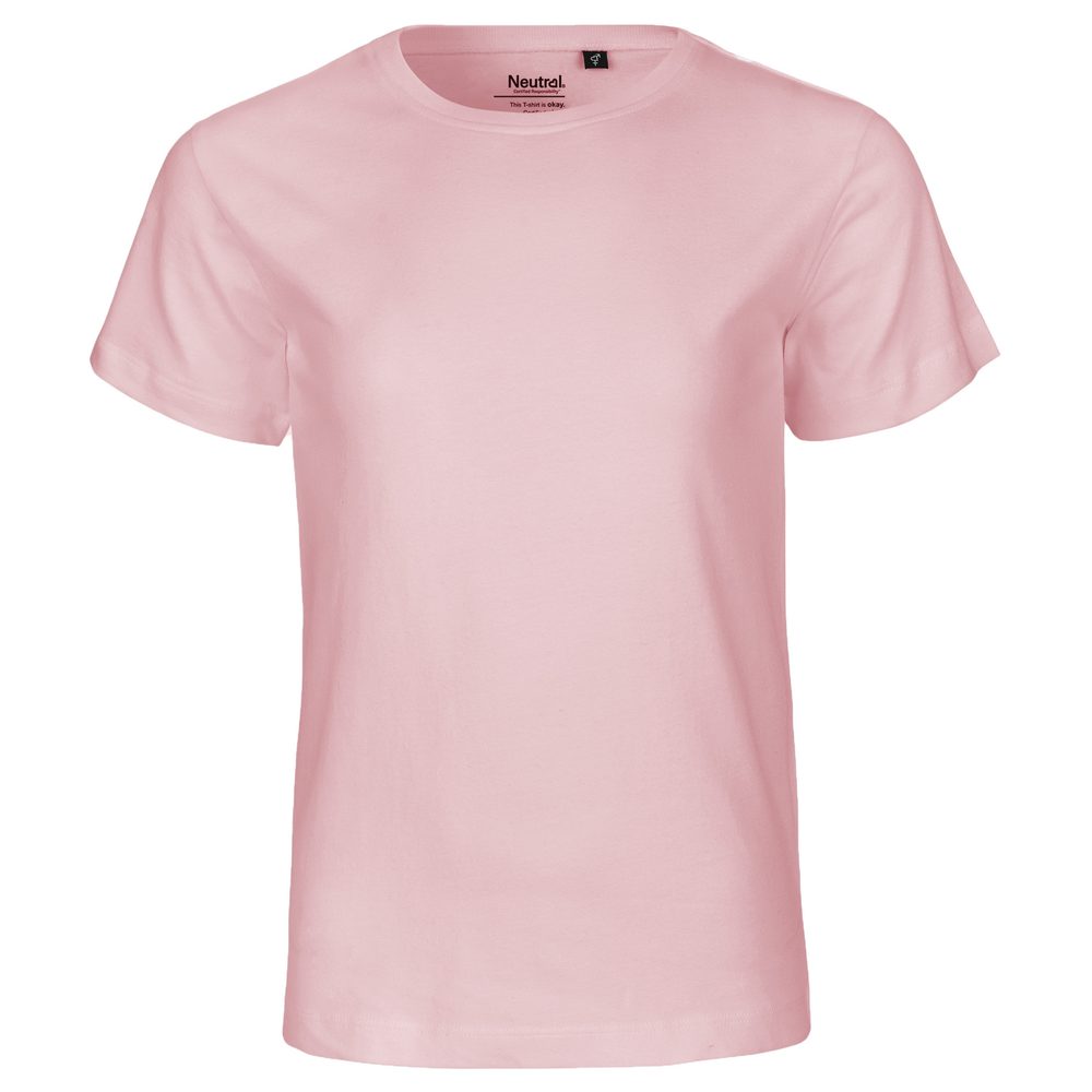 Neutral Dětské tričko s krátkým rukávem z organické Fairtrade bavlny - Světle růžová | 152/158
