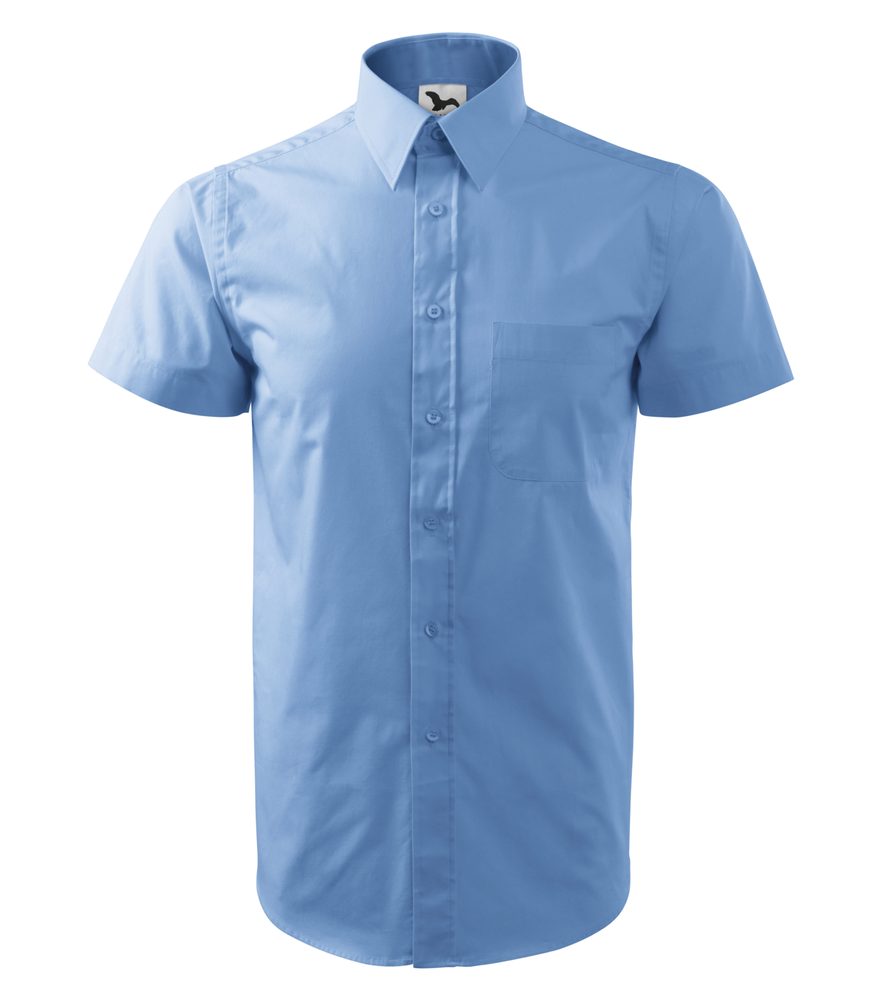 MALFINI Pánská košile s krátkým rukávem Chic - Nebesky modrá | S