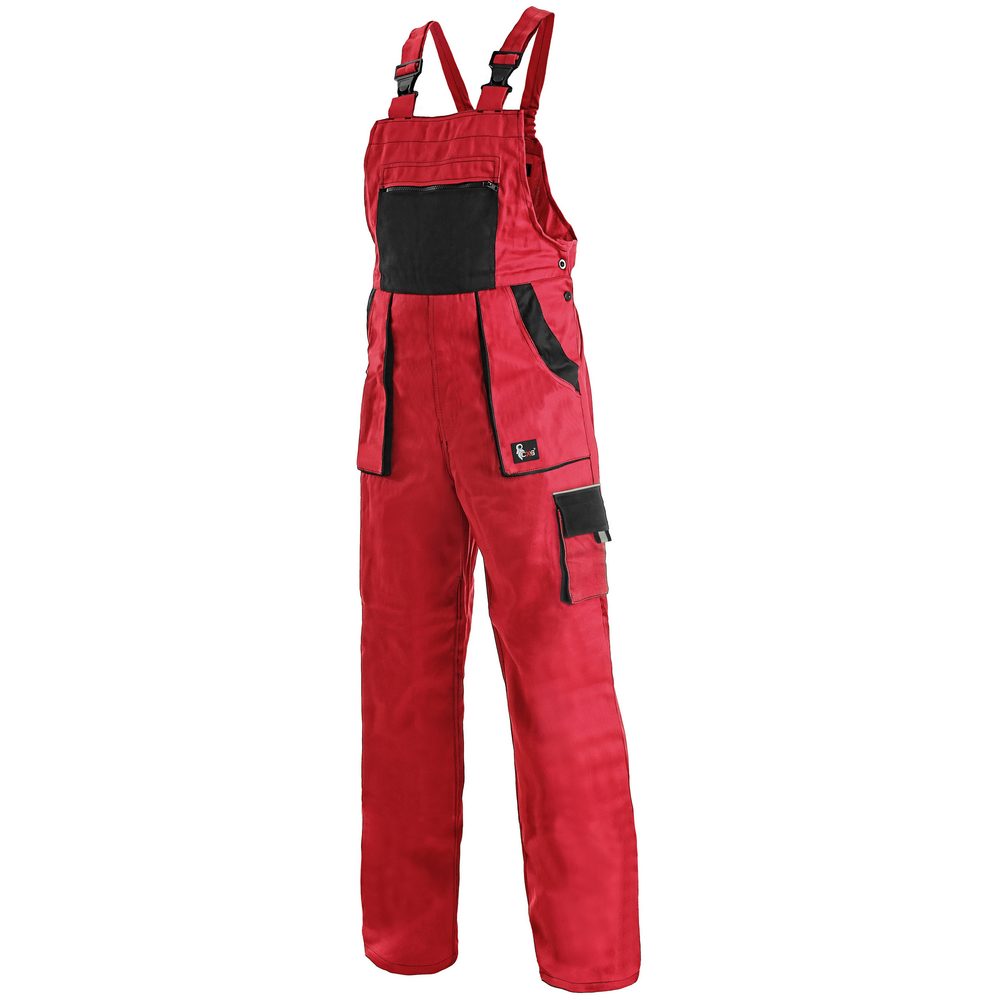 Canis (CXS) Dámské pracovní kalhoty s laclem CXS LUXY SABINA - Červená / černá | 38