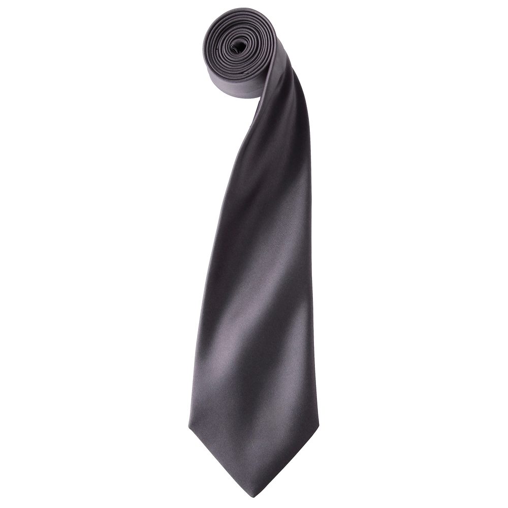 Premier Workwear Saténová kravata - Tmavě šedá
