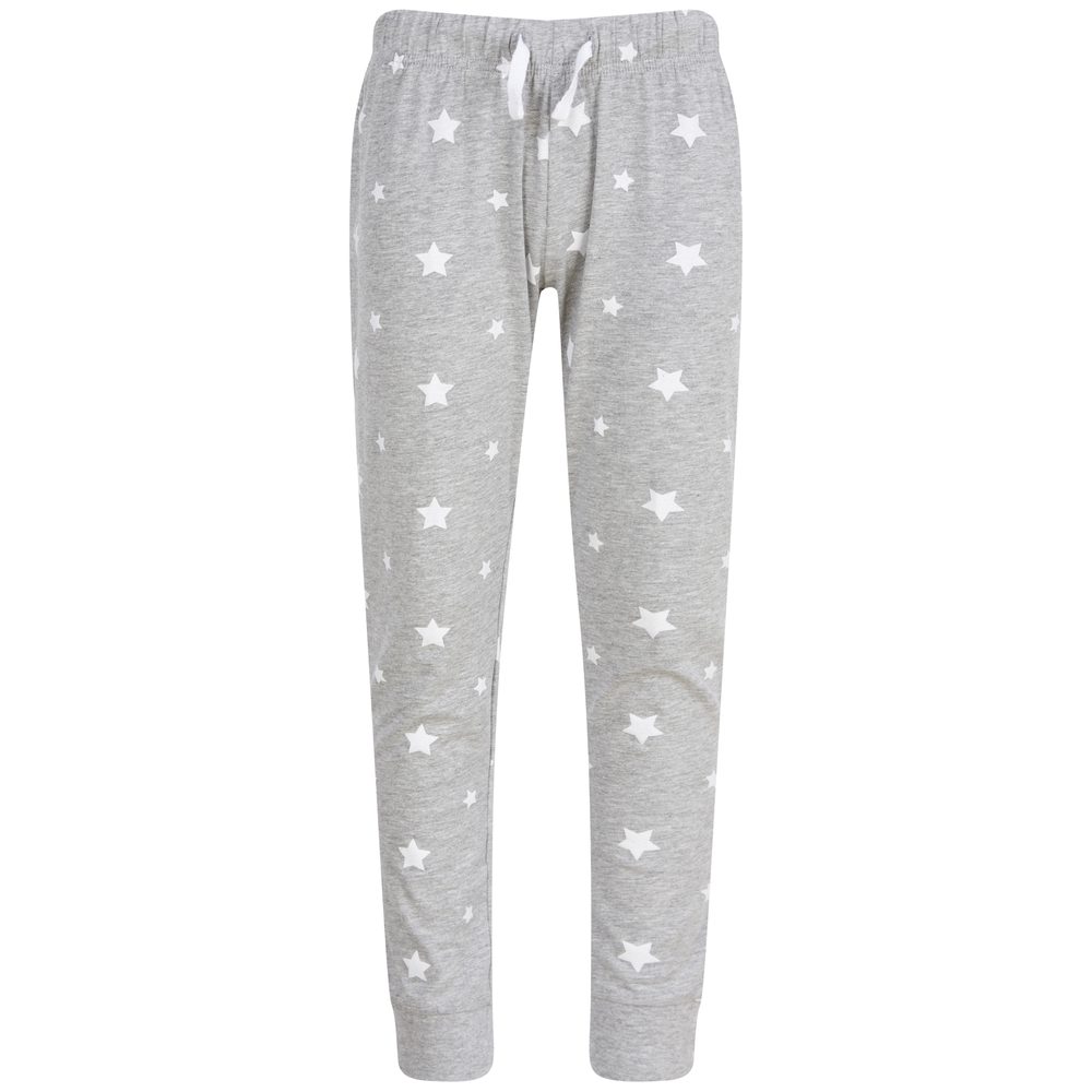 SF (Skinnifit) Detské pyžamové nohavice so vzorom - Šedý melír / biela | 9-10 rokov