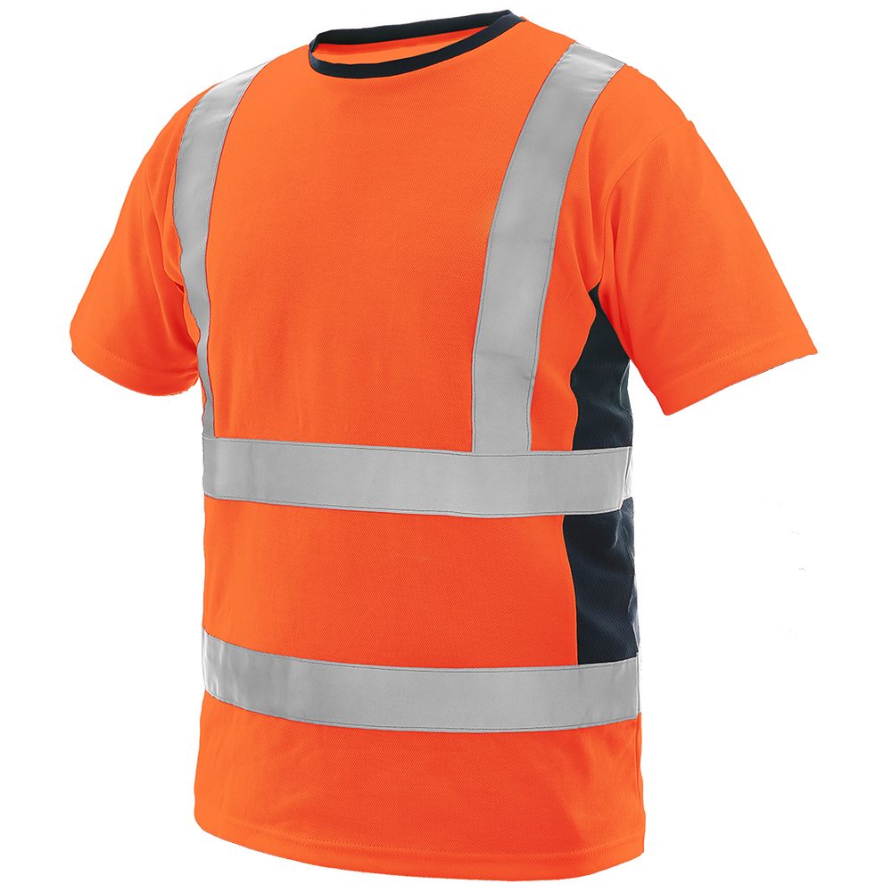 Canis (CXS) Reflexní tričko EXETER - Oranžová / tmavě modrá | XXL