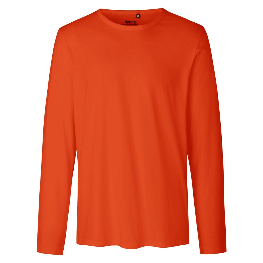 Neutral Pánske tričko s dlhým rukávom z organickej Fairtrade bavlny - Oranžová | XXXL