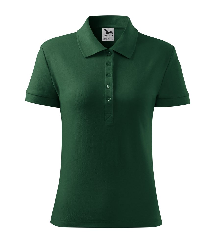 MALFINI Dámská polokošile Cotton Heavy - Tmavě zelená | XL