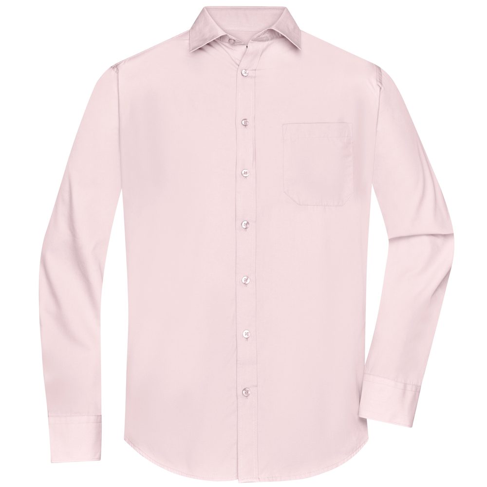 James & Nicholson Pánská košile s dlouhým rukávem JN678 - Světle růžová | M