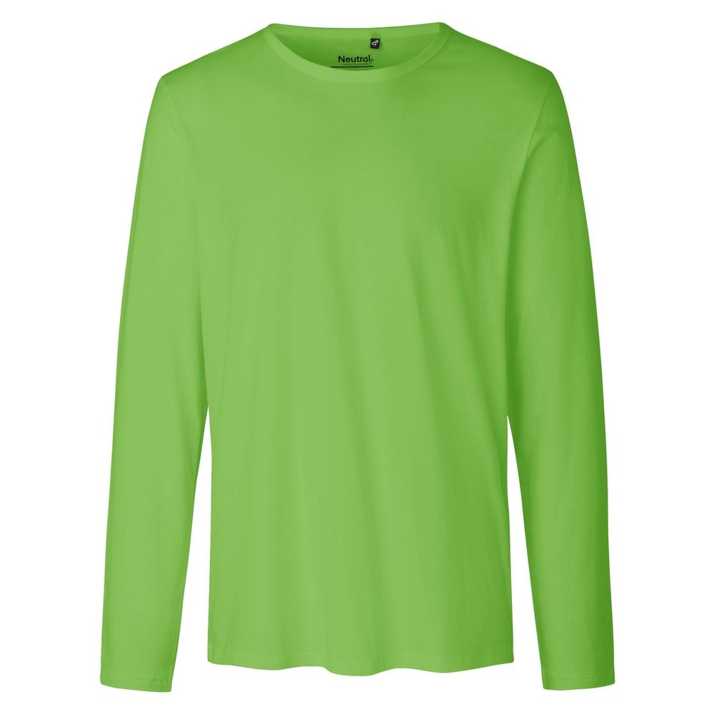 Neutral Pánské tričko s dlouhým rukávem z organické Fairtrade bavlny - Limetková | XL