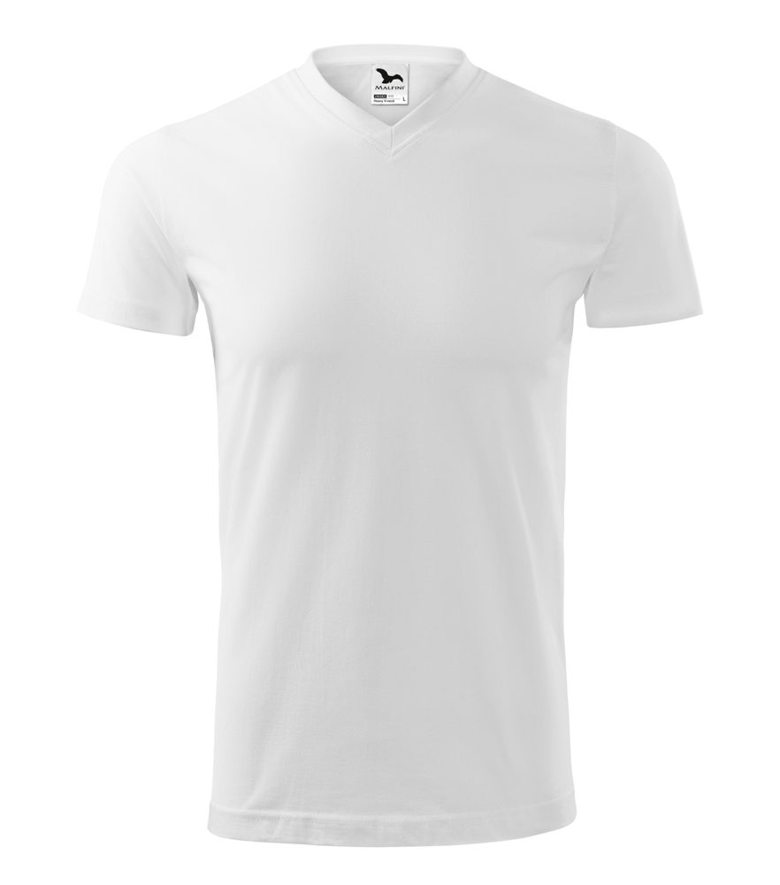 MALFINI Tričko Heavy V-neck - Bílá | M