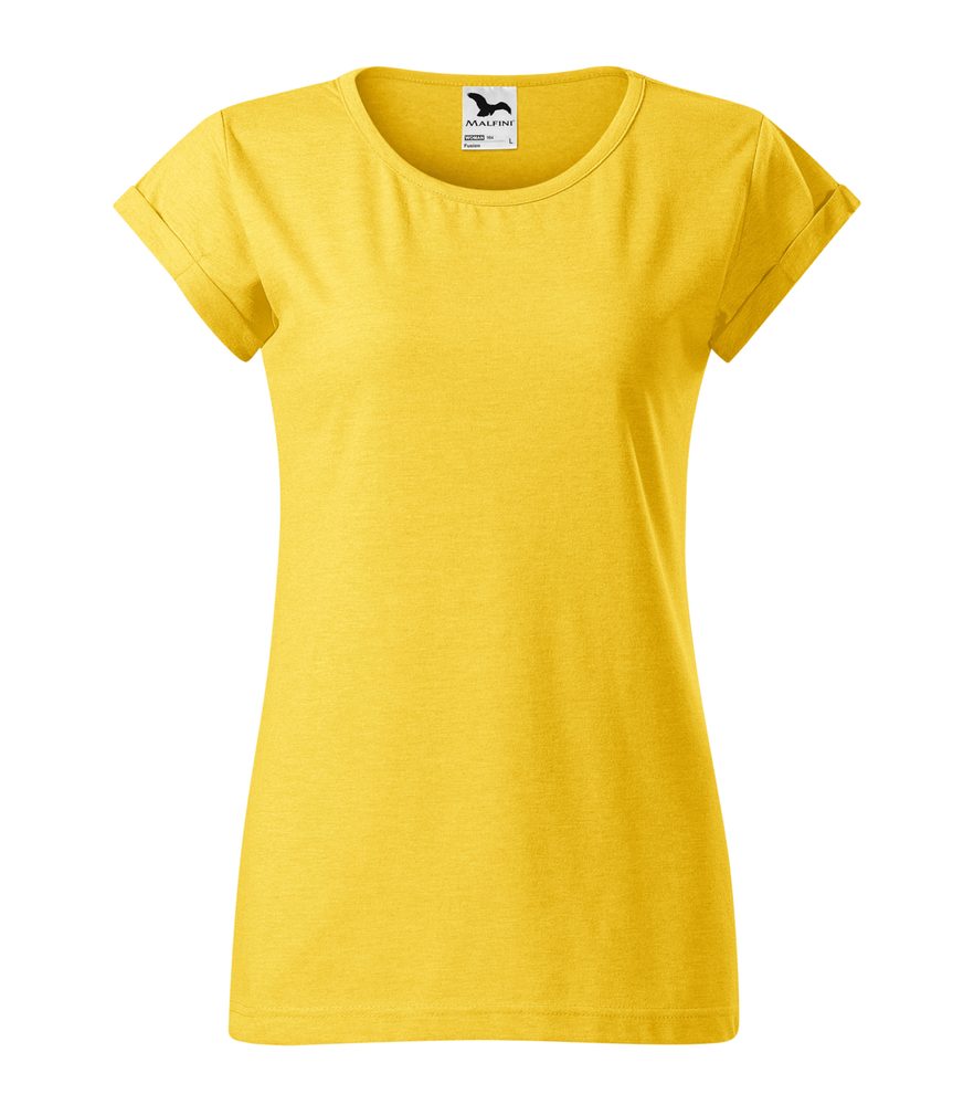 MALFINI Dámské tričko Fusion - Žlutý melír | S