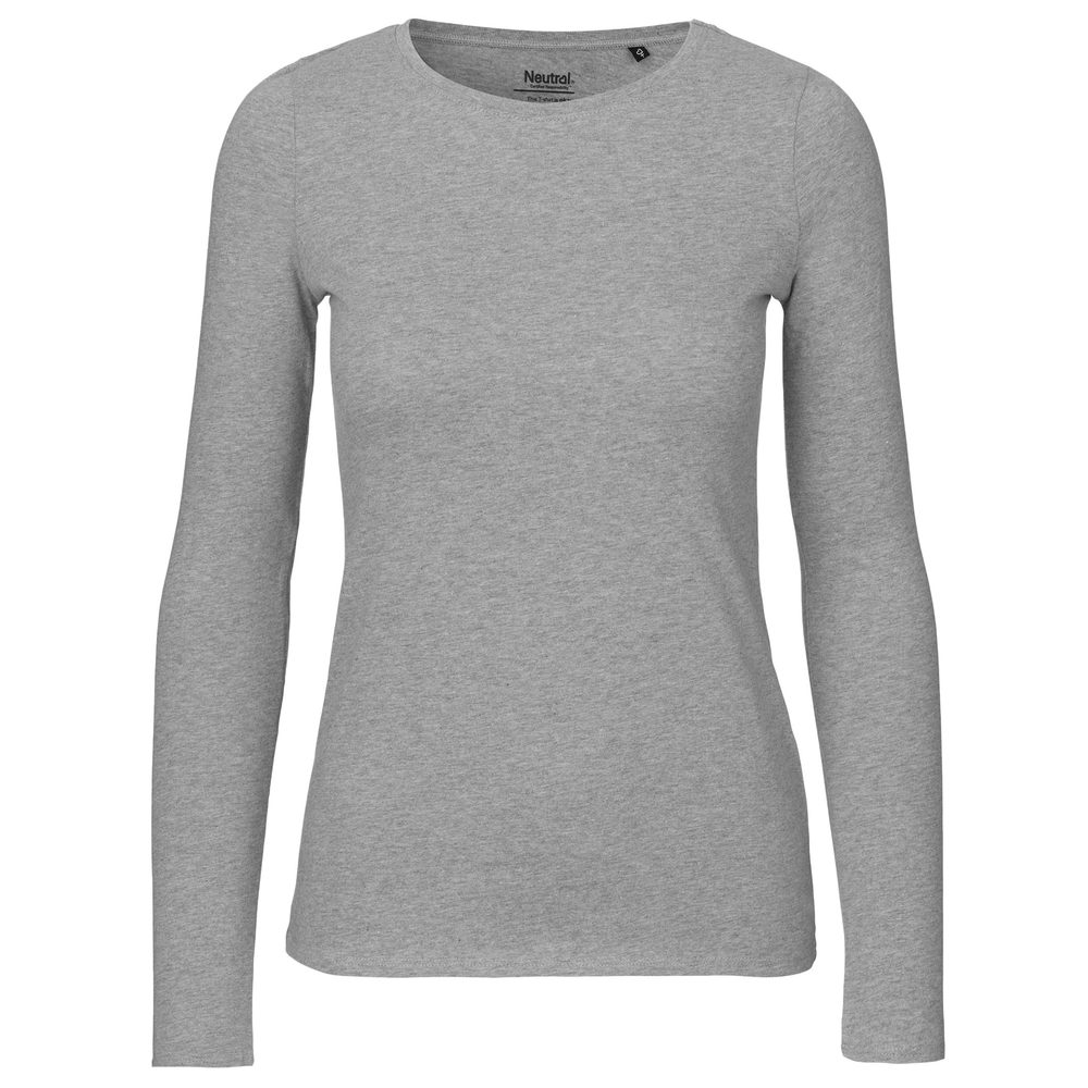 Neutral Dámske tričko s dlhým rukávom z organickej Fairtrade bavlny - Športovo šedá | XXL