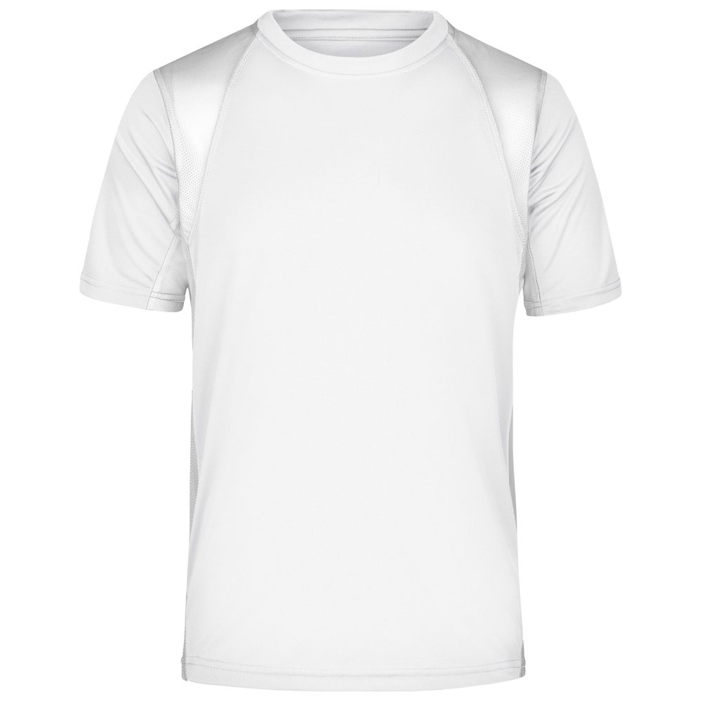 James & Nicholson Pánske športové tričko s krátkym rukávom JN306 - Biela / biela | L