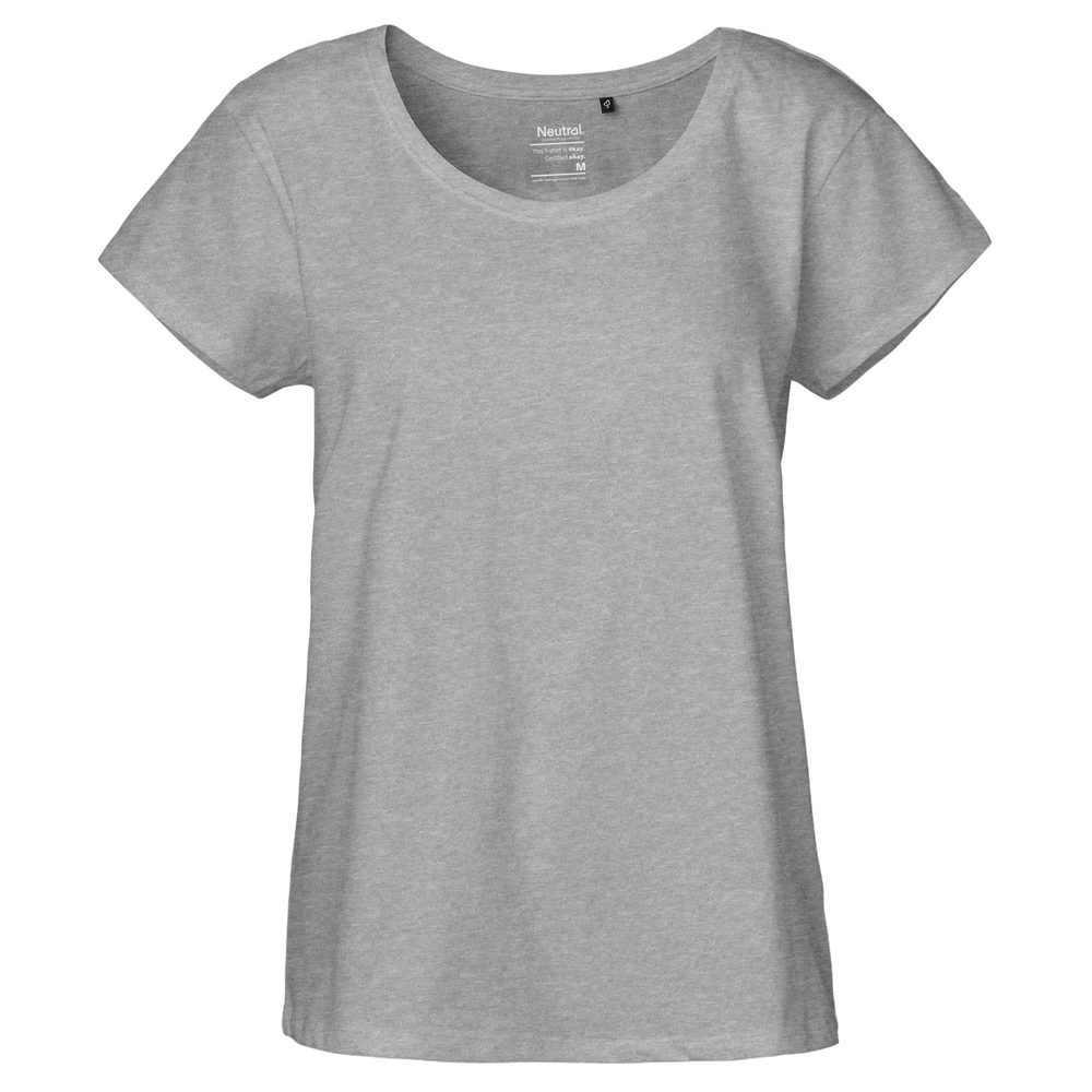 Neutral Dámské tričko Loose Fit z organické Fairtrade bavlny - Sportovně šedá | S