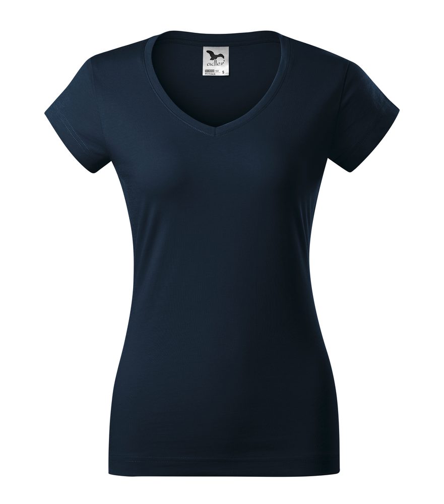 MALFINI Dámské tričko Fit V-neck - Námořní modrá | M