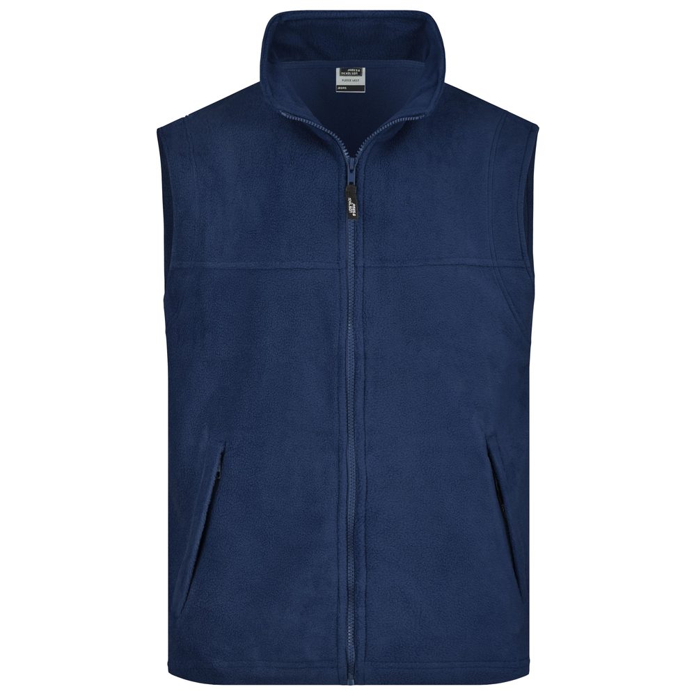James & Nicholson Pánská fleecová vesta JN045 - Tmavě modrá | L