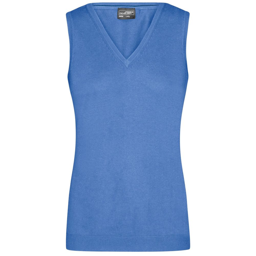 James & Nicholson Dámský svetr bez rukávů JN656 - Ledově modrá | XS