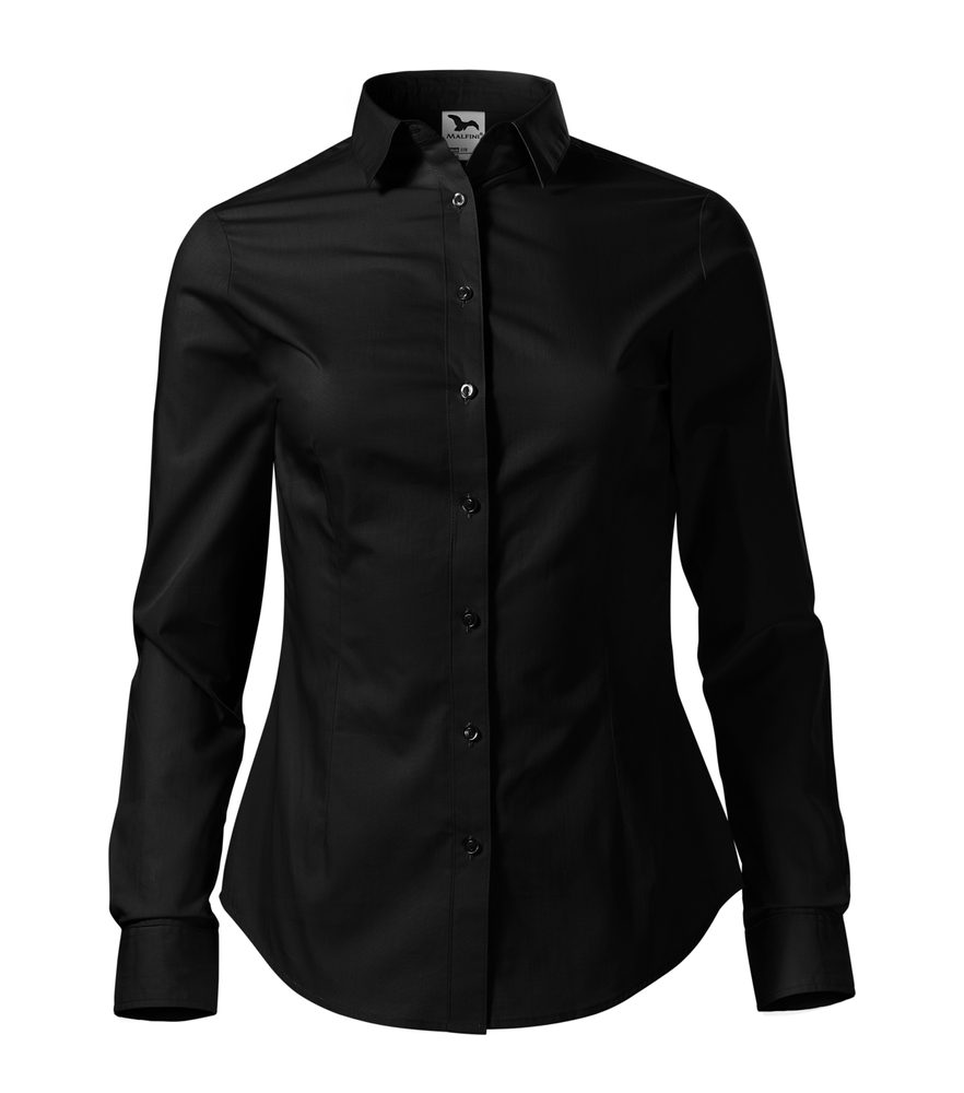 MALFINI Dámska košeľa s dlhým rukávom Style - Čierna | XL