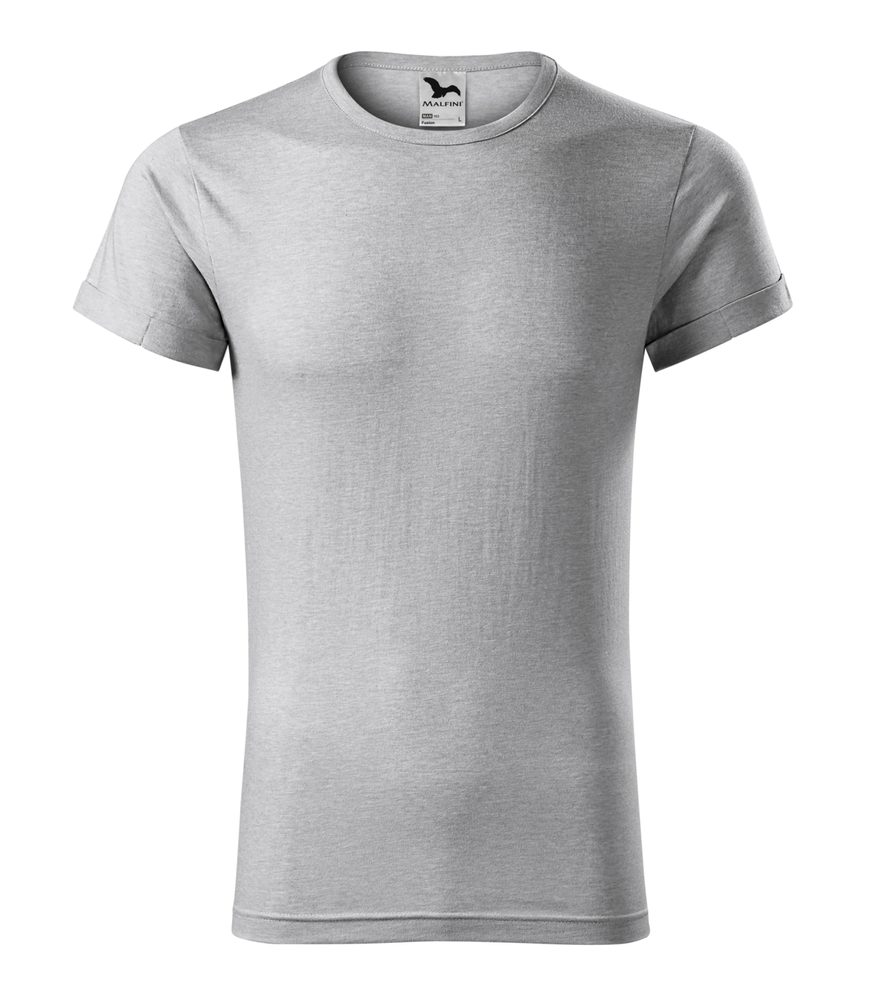 MALFINI Pánské tričko Fusion - Stříbrný melír | XXL