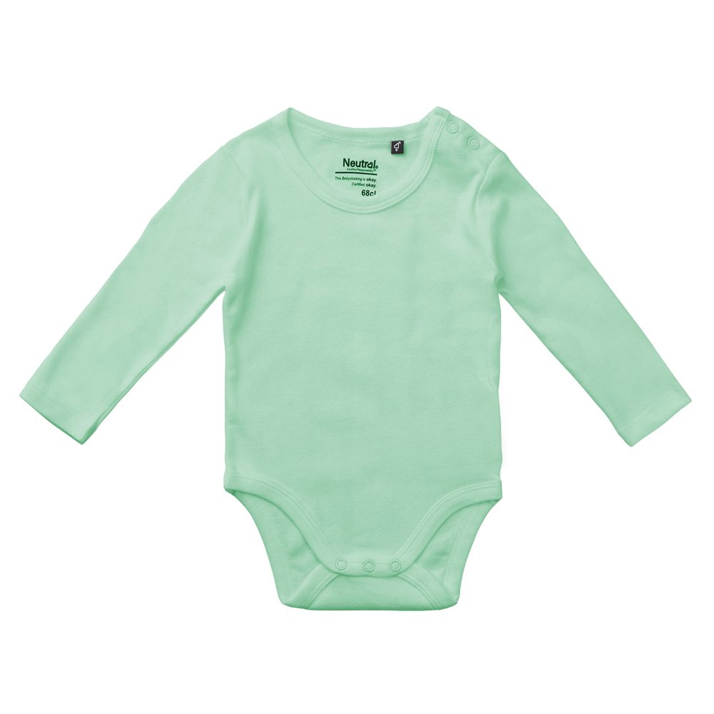 Neutral Detské body s dlhými rukávmi z organickej Fairtrade bavlny - Dusty mint | 86