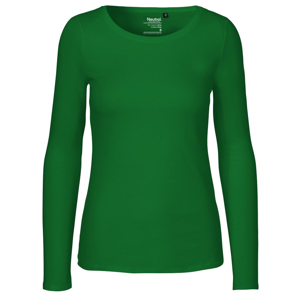 Neutral Dámské tričko s dlouhým rukávem z organické Fairtrade bavlny - Zelená | S