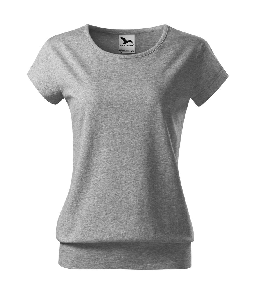 MALFINI Dámské tričko City - Tmavě šedý melír | S