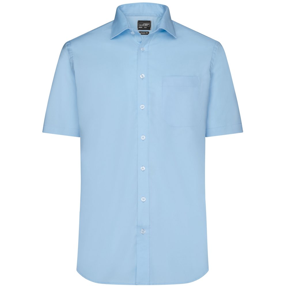 James & Nicholson Pánská košile s krátkým rukávem JN684 - Světle modrá | S