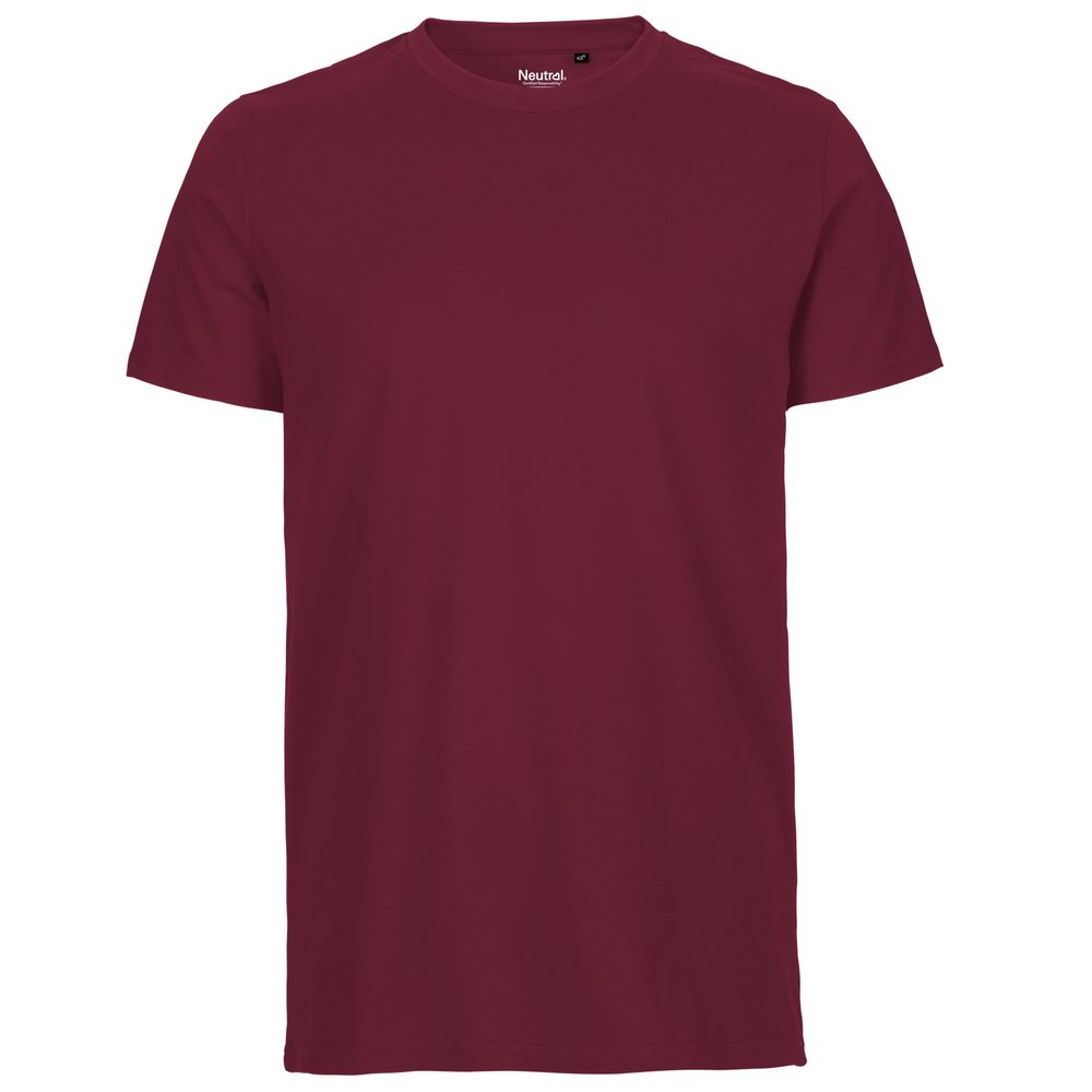 Neutral Pánské tričko Fit z organické Fairtrade bavlny - Bordeaux | S