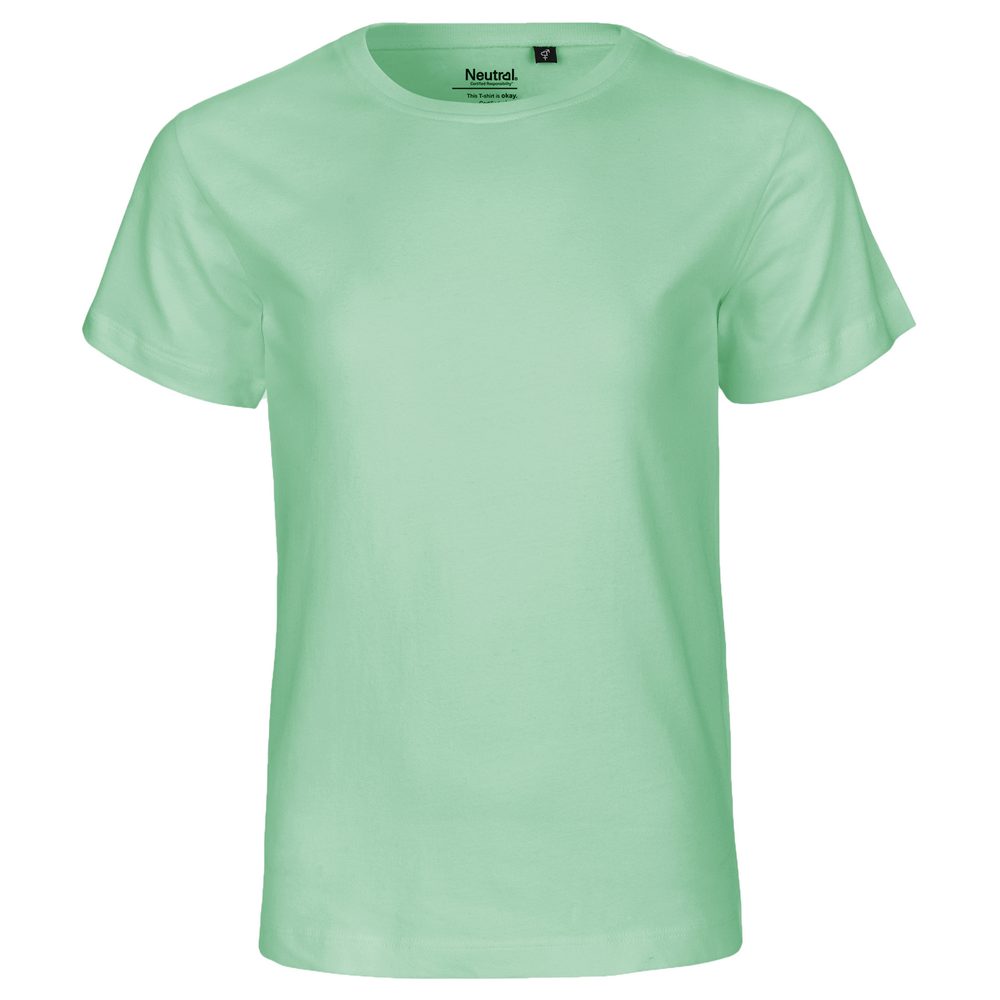 Neutral Dětské tričko s krátkým rukávem z organické Fairtrade bavlny - Dusty mint | 128/134