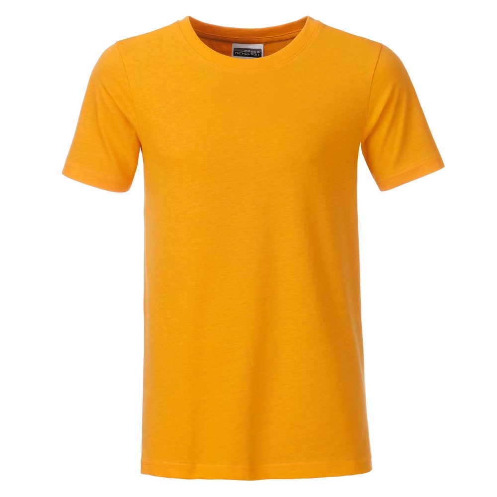 James & Nicholson Klasické chlapčenské tričko z biobavlny 8008B - Zlato žltá | XL