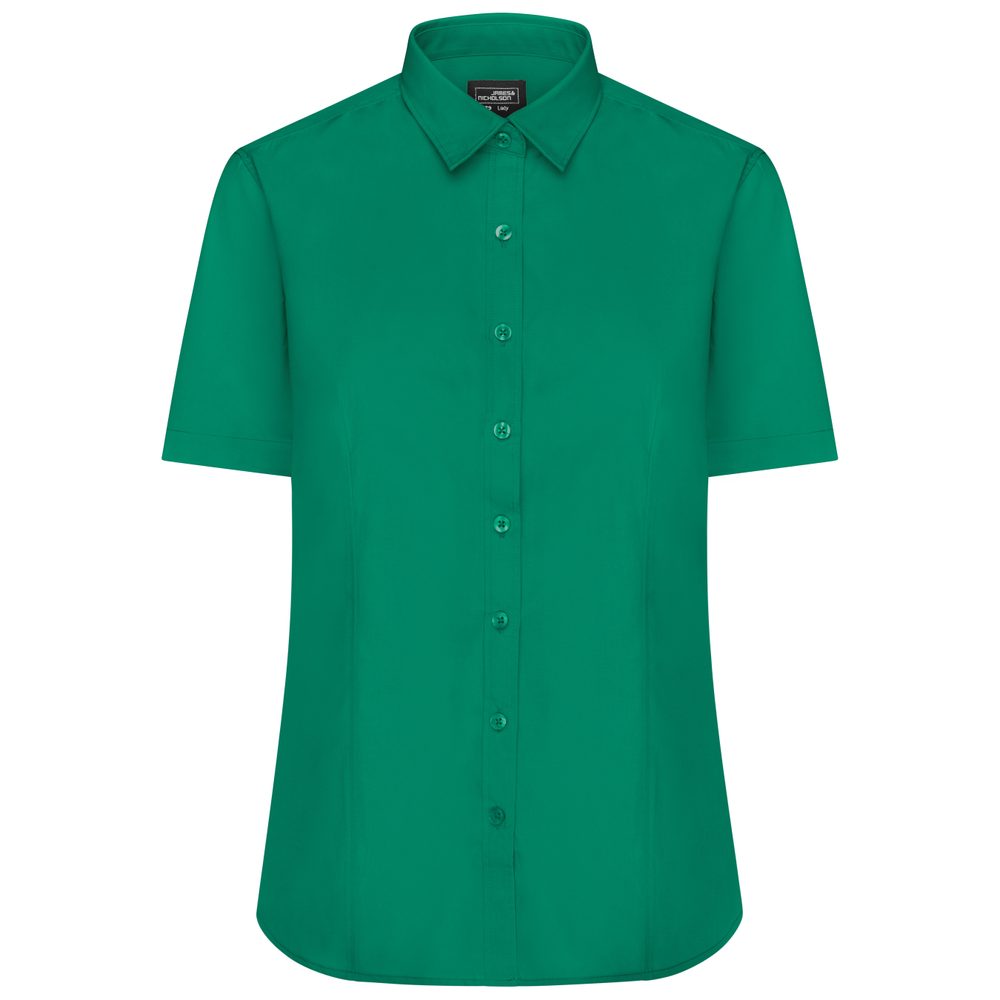 James & Nicholson Dámská košile s krátkým rukávem JN679 - Irská zelená | L