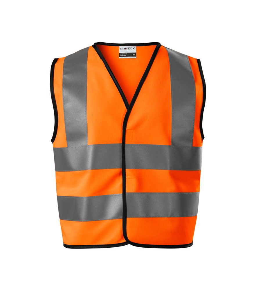 MALFINI Detská bezpečnostná vesta HV Bright - Reflexná oranžová | 116-140 cm (6-8 rokov)
